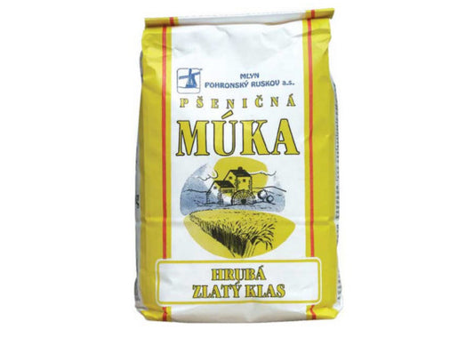 Pšeničná múka hrubá Zlatý klas 1 kg, Pohronský Ruskov. 0,89 € s DPH